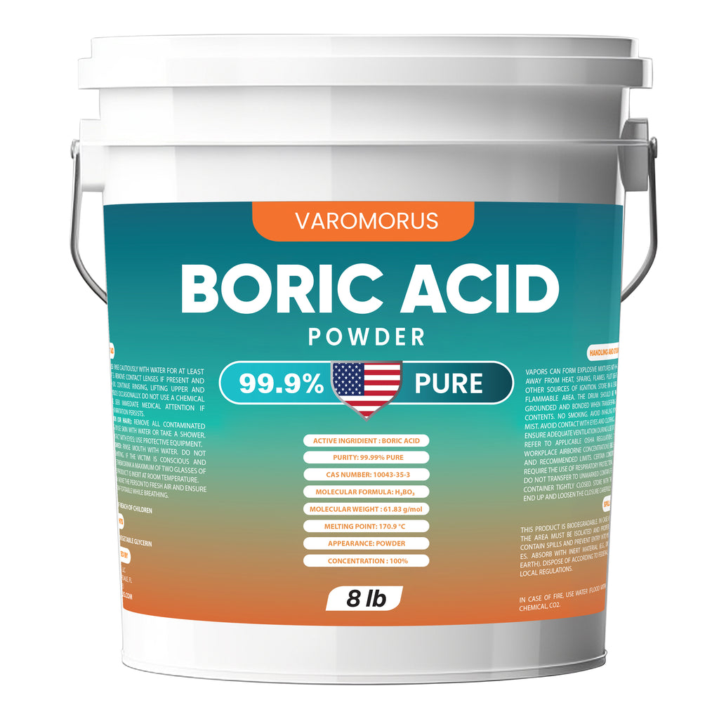 Boric Acid - 8 lbs - 99.9% - Pure Powder